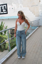 Double button jeans